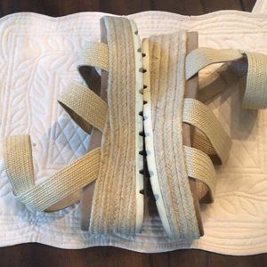 Esprit Espadrille Wedged stretch ankle strap classic wedge sandals chunky sole